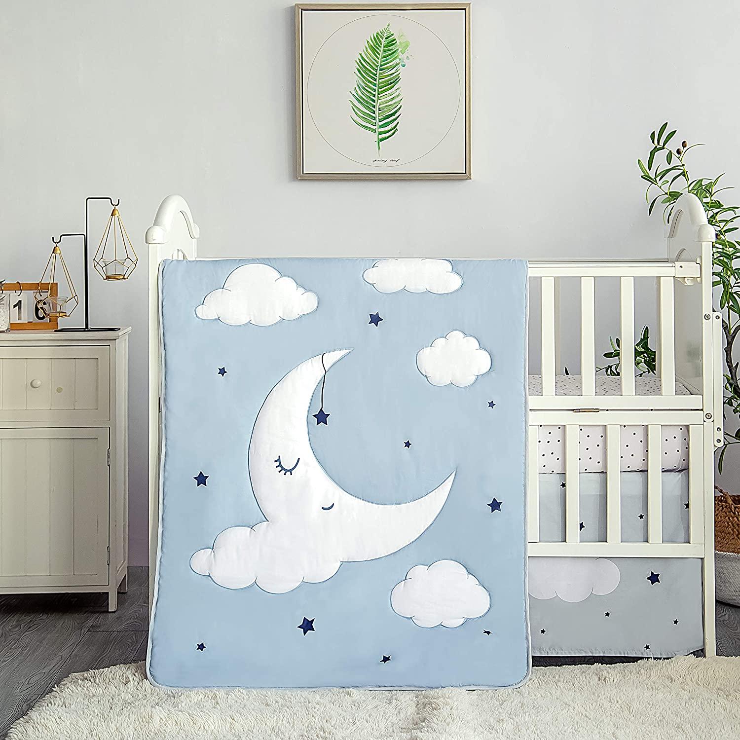 Moon and best sale star crib bedding