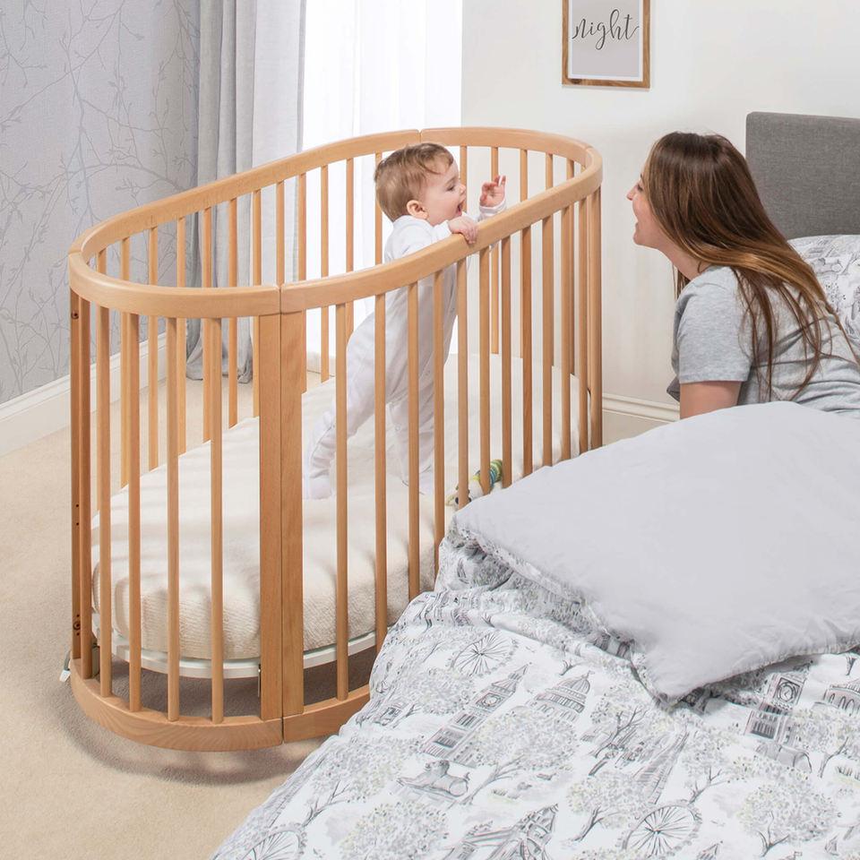 Convertible Round Oval Wood Toddler Child Cot Bed Baby Crib 4 In 1 - The Baby's Room