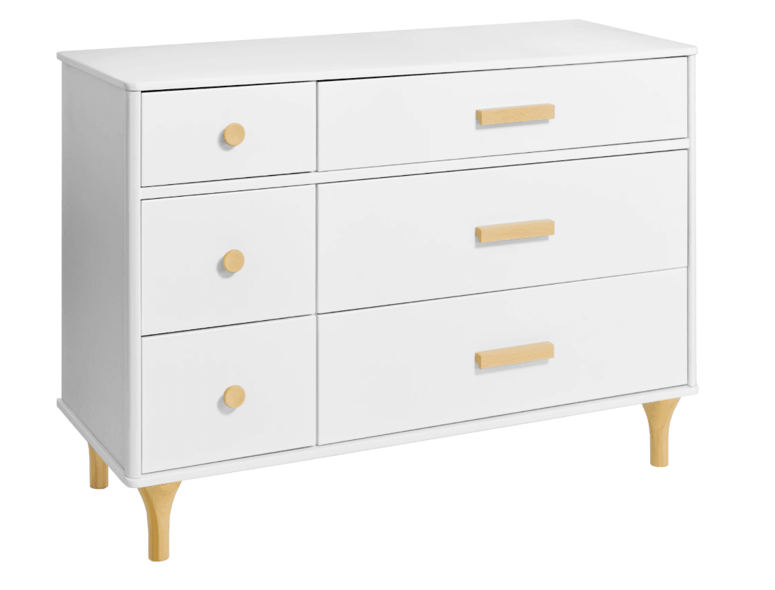 6-Drawer Double Dresser in White/Natural - The Baby's Room