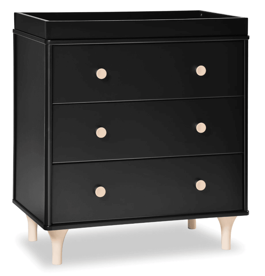 3-Drawer Changer Dresser in Black/Natural - The Baby's Room
