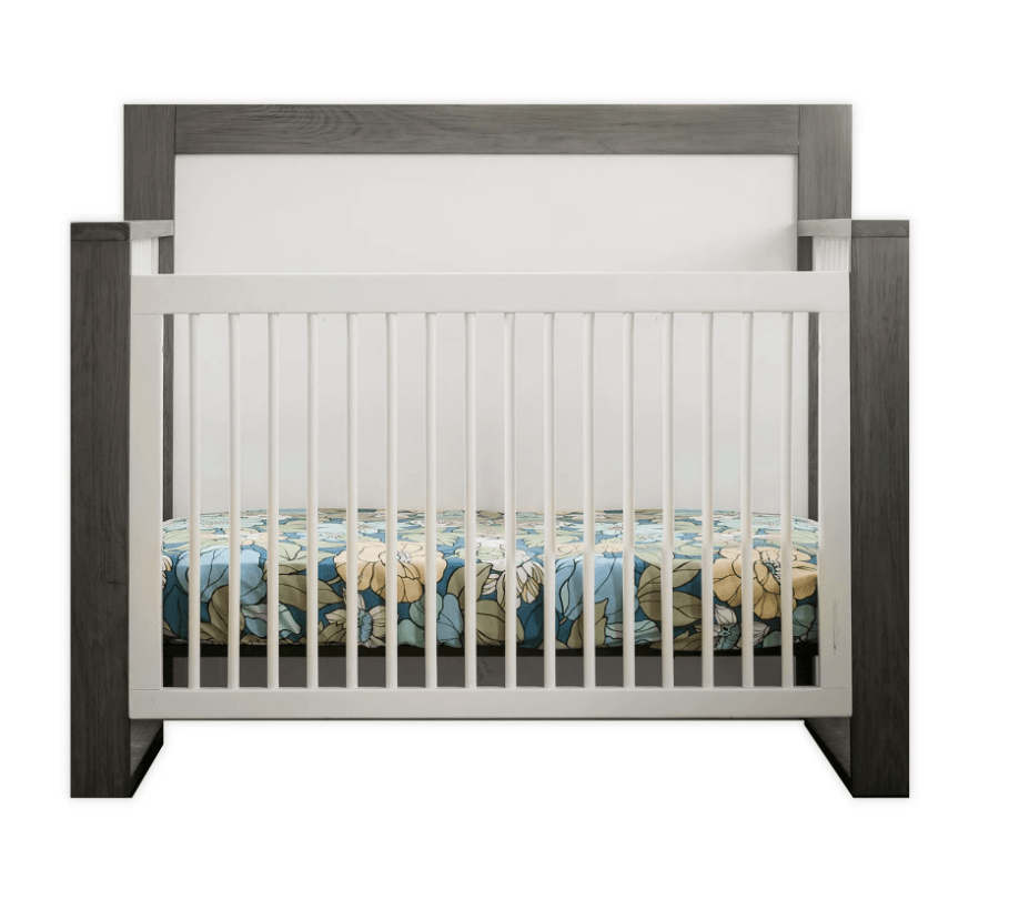 Milk Street True 4-in-1 Convertible Crib in Grey Mud/ Snow White - The Baby's Room