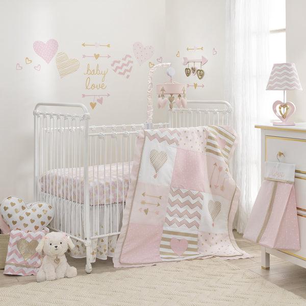 Baby Love Stripes and Chevrons 4-Piece Nursery Crib Bedding Set - The Baby's Room