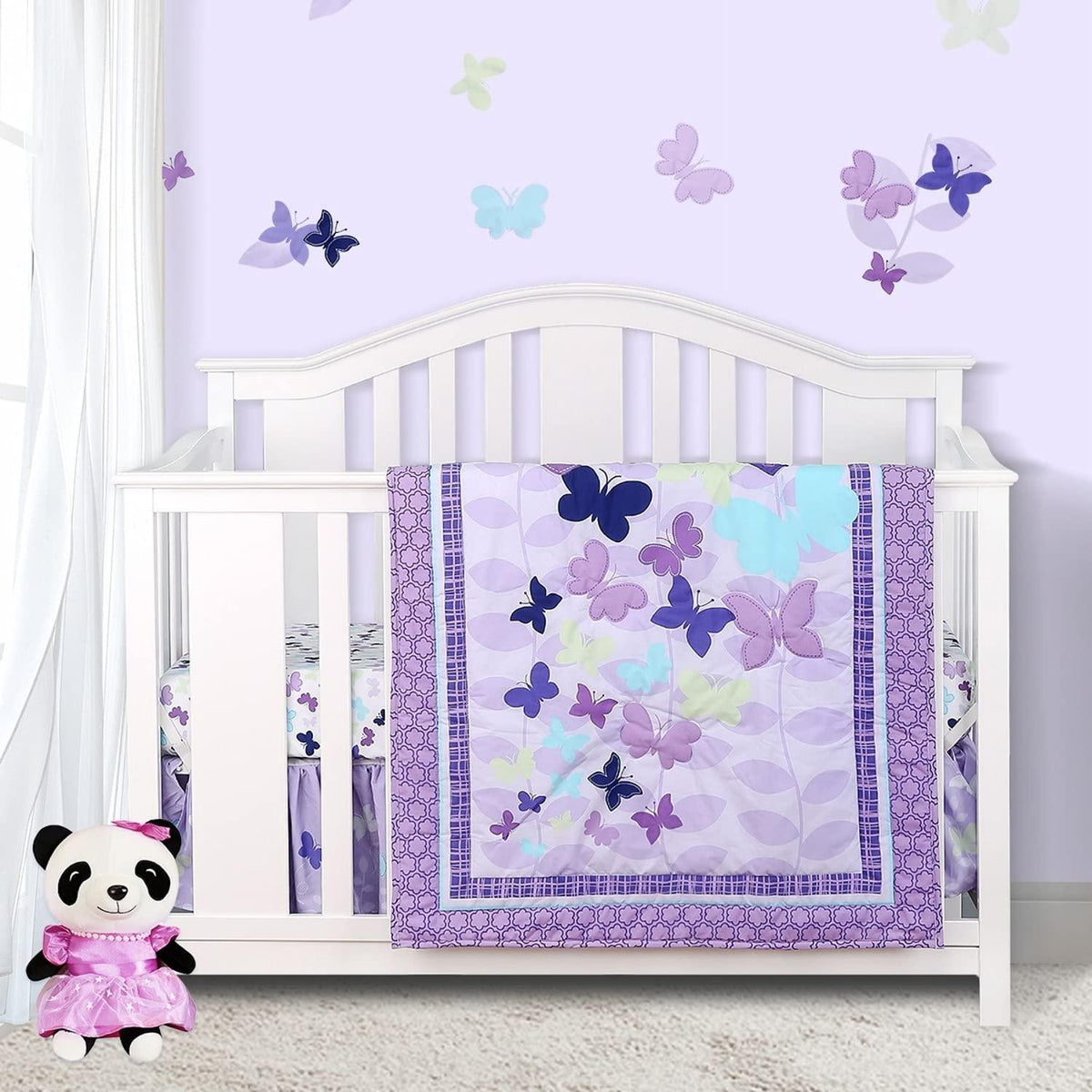 Teal and outlet purple crib bedding