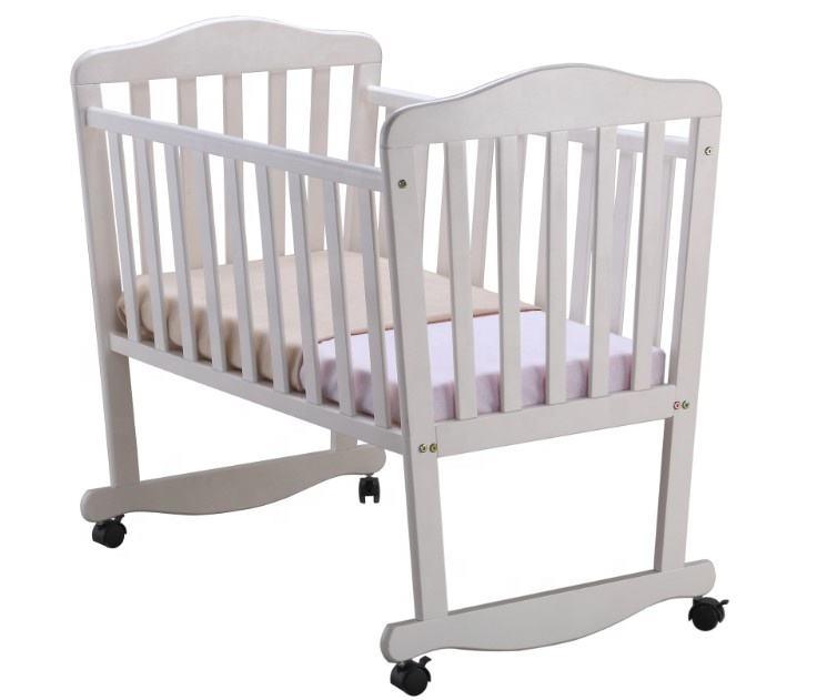 Unique Design White Newborn Baby Cradle With Wheels - The Baby's Room