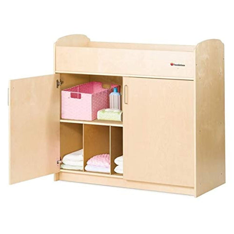 Foundations Serenity Wooden Changing Table with Storage for Child Care