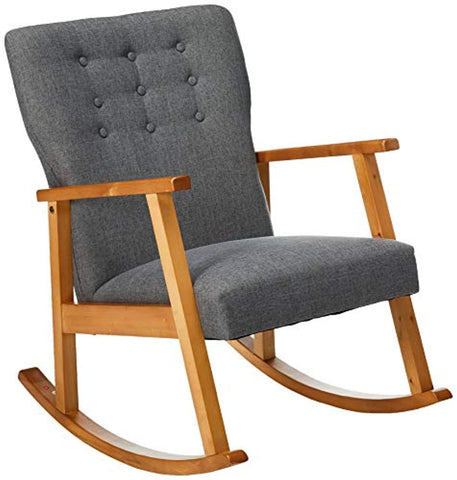 Home Harvey Mid-Century Modern Fabric Rocking Chair