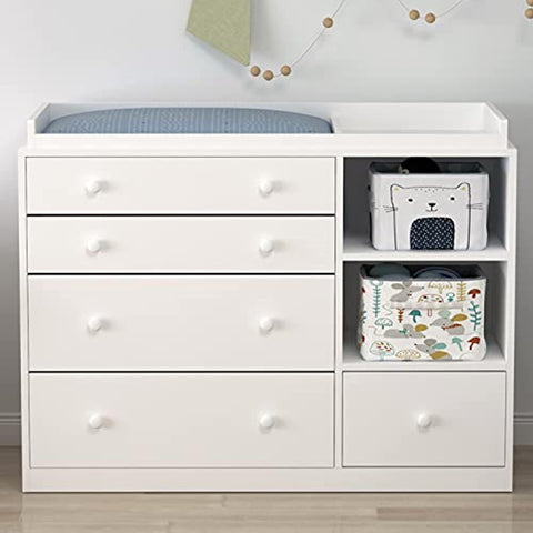 FUFU&GAGA Nursery Storage Dresser Chest with Changing Table Top