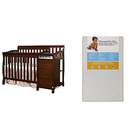 4 in 1 Convertible Portable Crib w/ Changer with and Crib Mattress