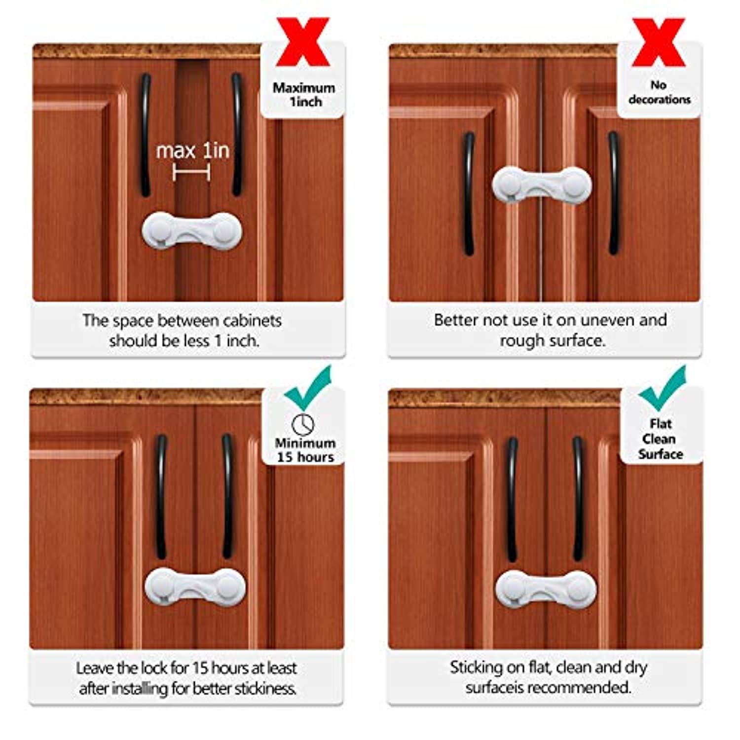 Cabinet Locks - Adoric Life Child Safety Locks 4 Pack – The Baby's