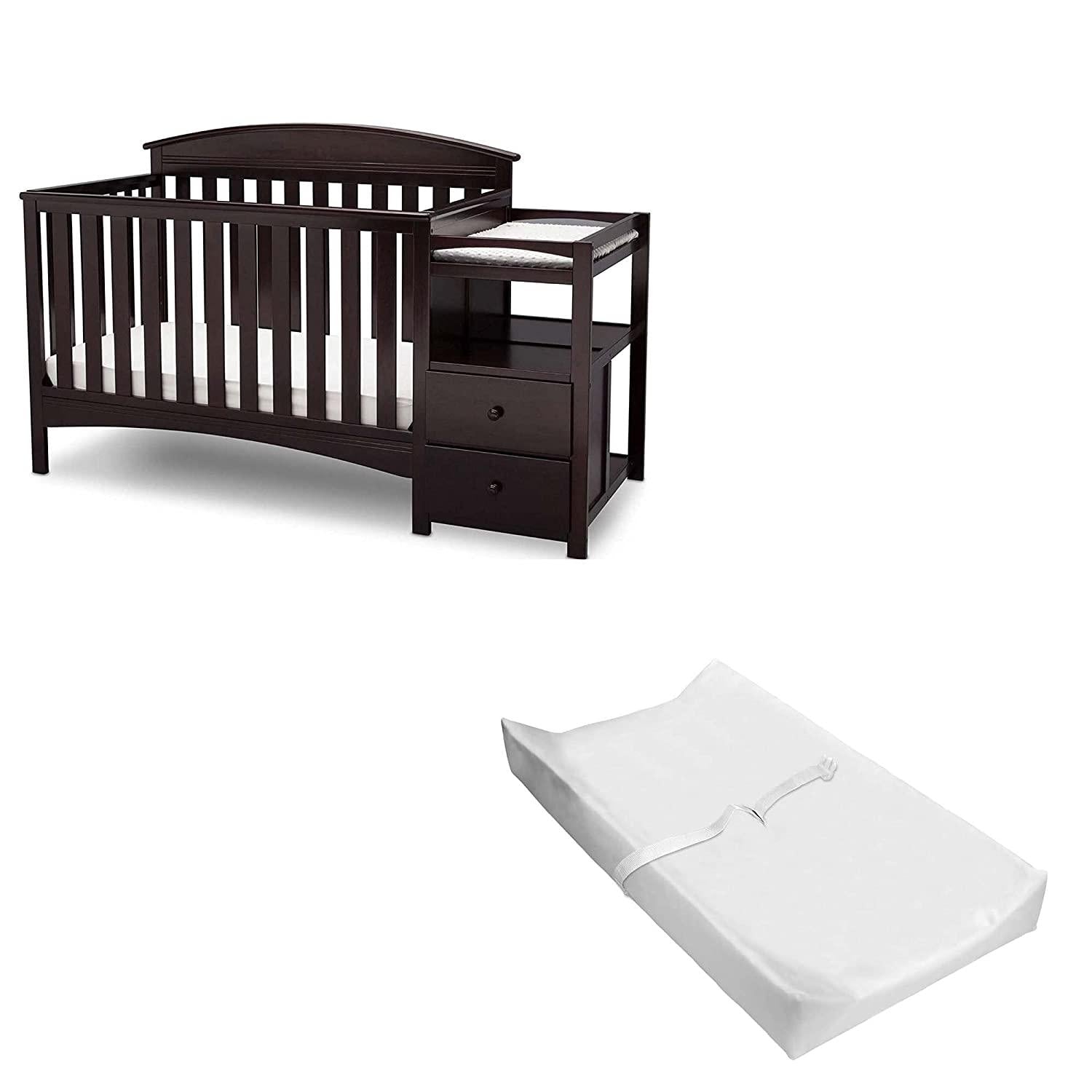 Crib with changer clearance attached