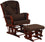 Home Deluxe Mocha Microfiber Cushion Cherry Wood Glider Chair