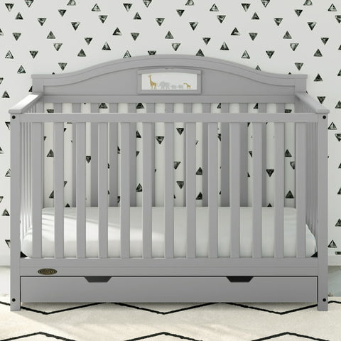 Graco Story 5-in-1 Convertible Baby Crib with Drawer Pebble