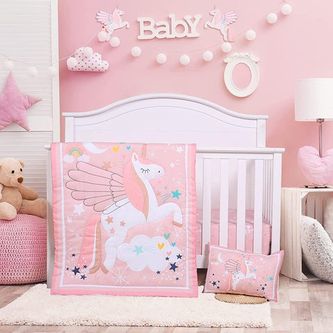 Crib Bedding Set for Boys - 3 Pieces Safari Infant Bedding Set