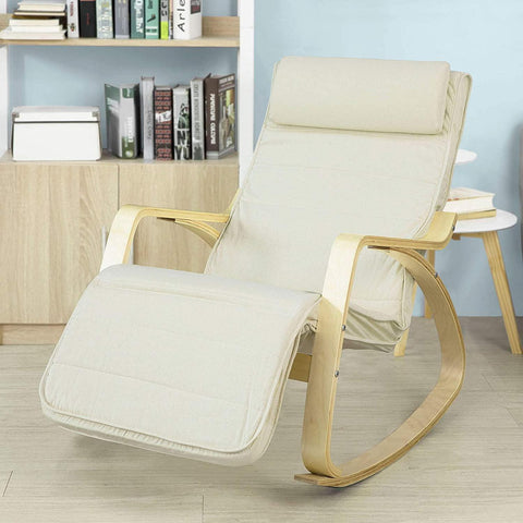 Comfortable Relax Rocking Chair with Foot Rest Design
