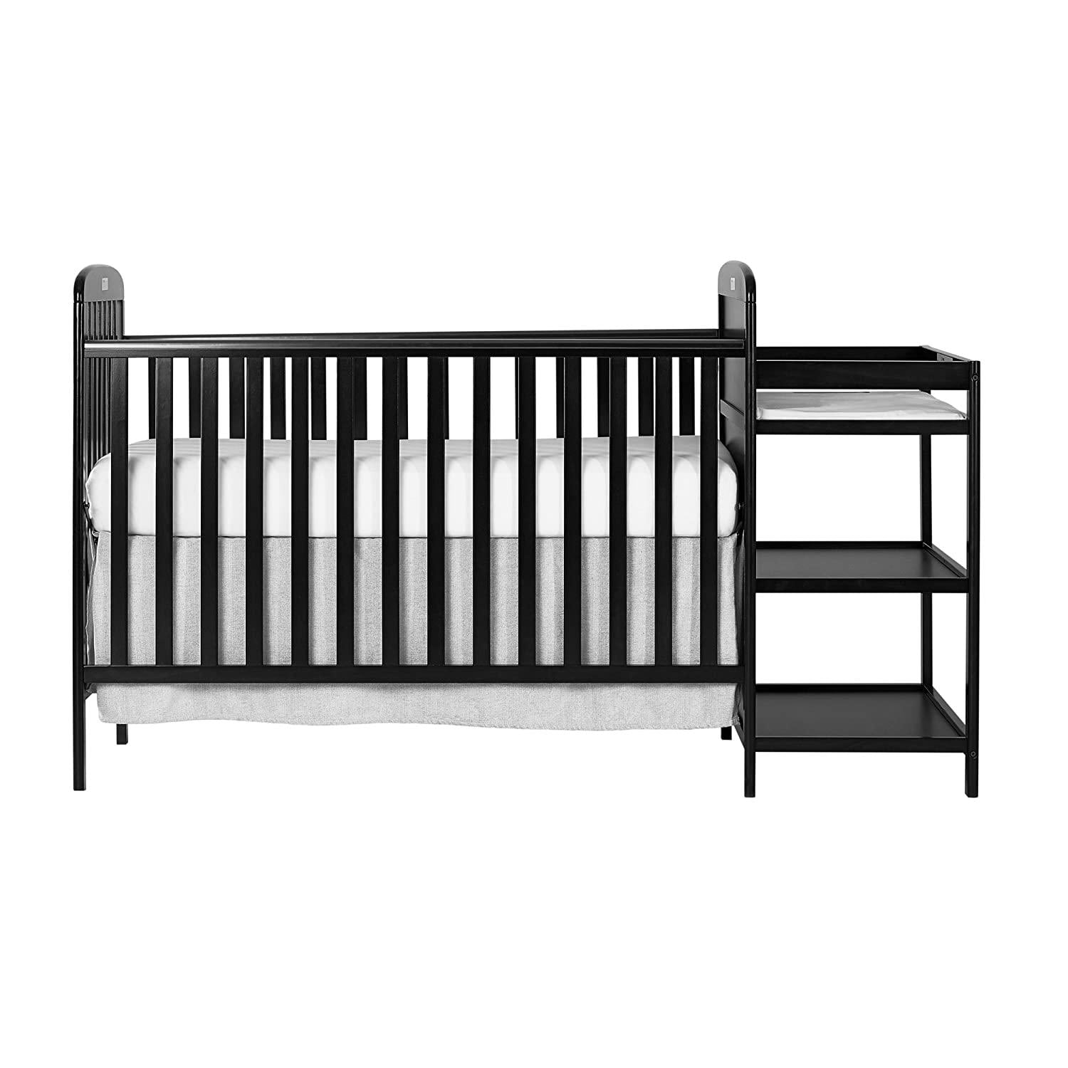 Cherry crib with attached best sale changing table