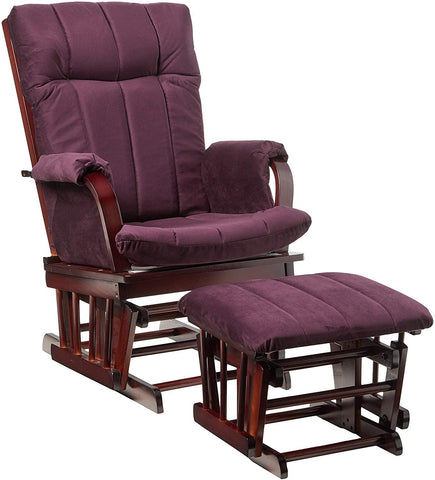 Home Deluxe Mocha Microfiber Cushion Cherry Wood Glider Chair