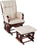 Home Deluxe Mocha Microfiber Cushion Cherry Wood Glider Chair