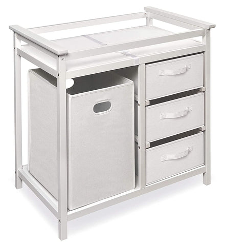 Modern Baby Changing Table with Laundry Hamper,