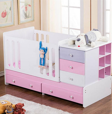 Luxury Bedroom Furniture Modern Kids Solid Wood Bedding Crib Set Baby Cot Bed Baby Cribs