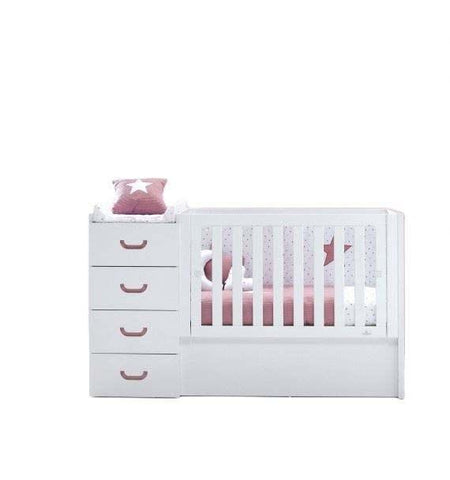 5 in 1 convertible crib with changing station and dresser