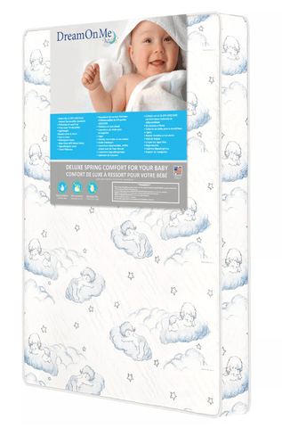 Dream On Me Sweet Dreams 3-Inch Spring Coil Mini/Portable Crib Mattress in Blue