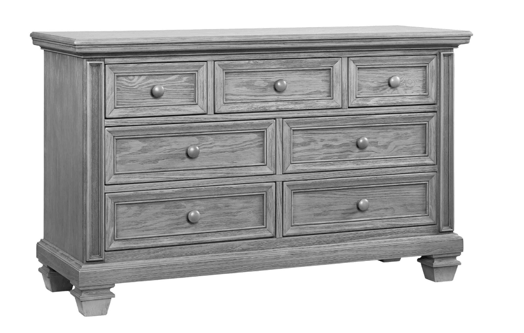 7-Drawer Double Dresser in Brushed Grey - The Baby's Room
