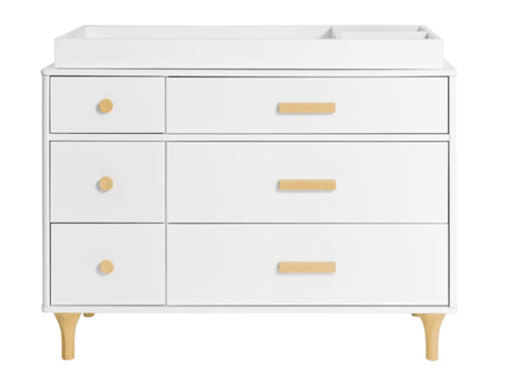 6-Drawer Double Dresser in White/Natural - The Baby's Room