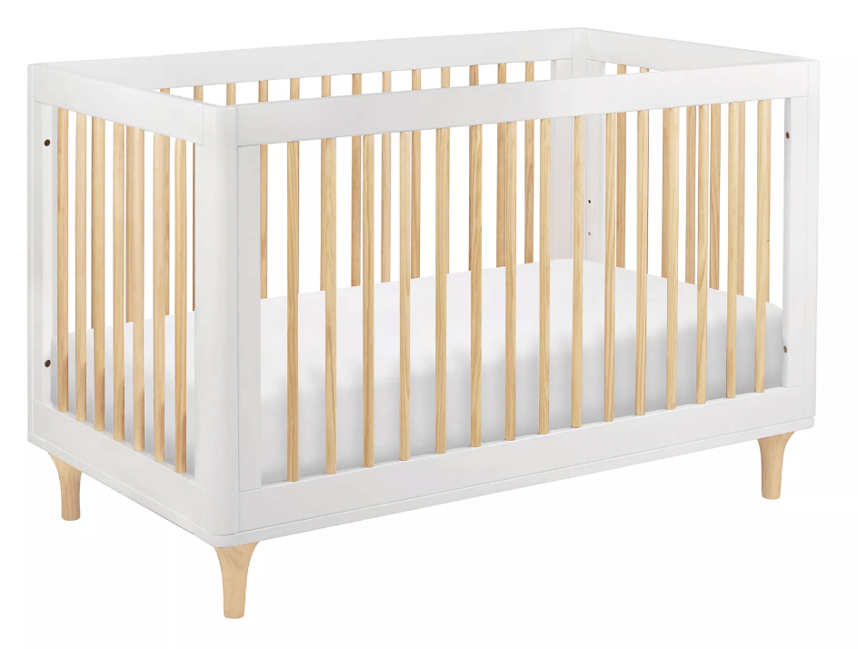 3-in-1 Convertible Crib in White/Natural - The Baby's Room