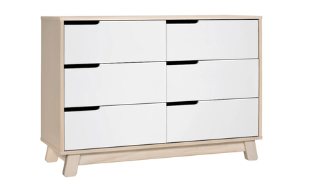 6-Drawer Double Dresser in Natural/White