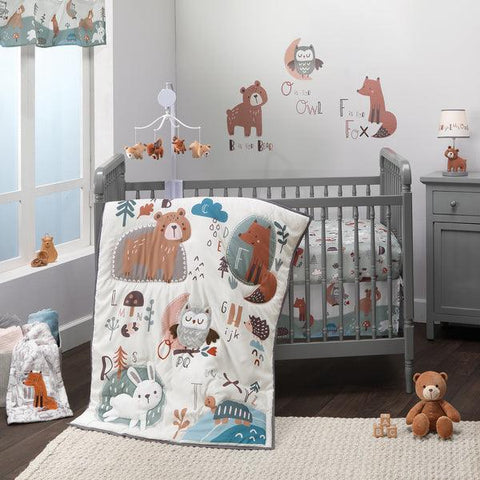Animal Alphabet 3-Piece Infant Nursery Baby Crib Bedding Set