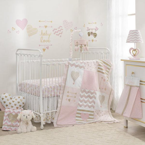 Baby Love Stripes and Chevrons 4-Piece Nursery Crib Bedding Set