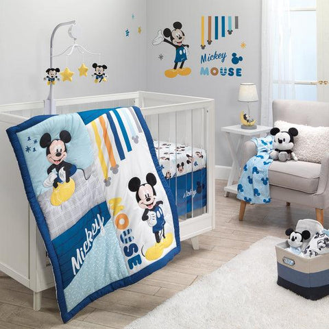 Disney Baby Forever Mickey Mouse 3-Piece Blue Crib Bedding Set