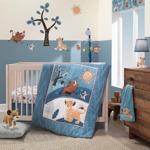 Disney Baby Lion King Adventure Blue 3-Piece Crib Bedding Set