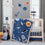 Milky Way Blue/Gray Space Galaxy 4-Piece Nursery Baby Crib Bedding Set