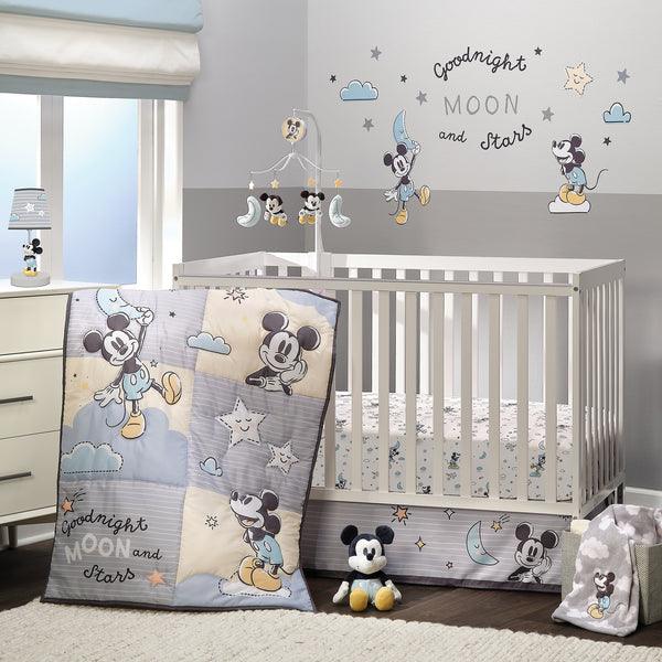 Disney Baby Moonlight Mickey Mouse 3-Piece Nursery Crib Bedding Set - The Baby's Room