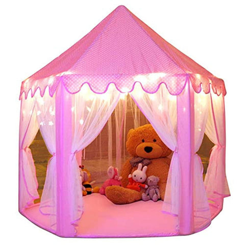 Princess Tent Girls Large Playhouse Kids Castle Play Tent with Star Lights