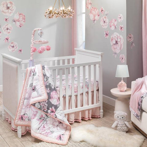 Signature Botanical Baby Watercolor Floral 4-Piece Crib Bedding Set