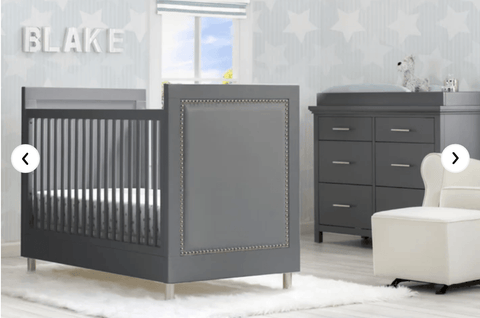 Simmons Kids Avery 5-Piece Nursery Furniture Set in Charcoal Grey by Delta Children - The Baby's Room