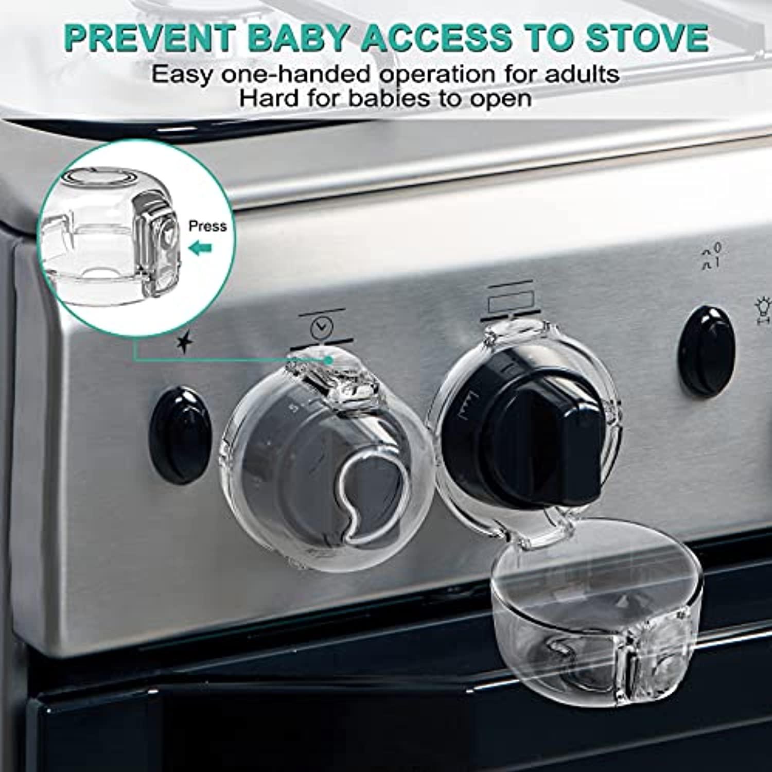 2 Pcs Child Safety Oven Door Lock,Heat-Resistant Baby Proof Oven Lock for  Kitchen Safety, Use 3M Adhesive (Clear-Black)
