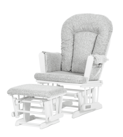 Tranquil Nursery Glider and Ottoman, Matte White
