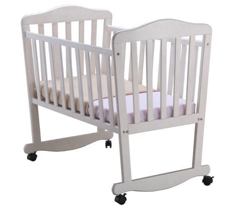 Unique Design White Newborn Baby Cradle With Wheels