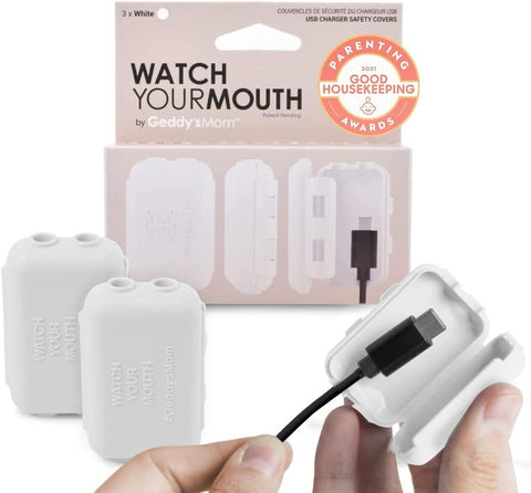Watch Your Mouth  Award Winning USB Charger Child Safety Cover