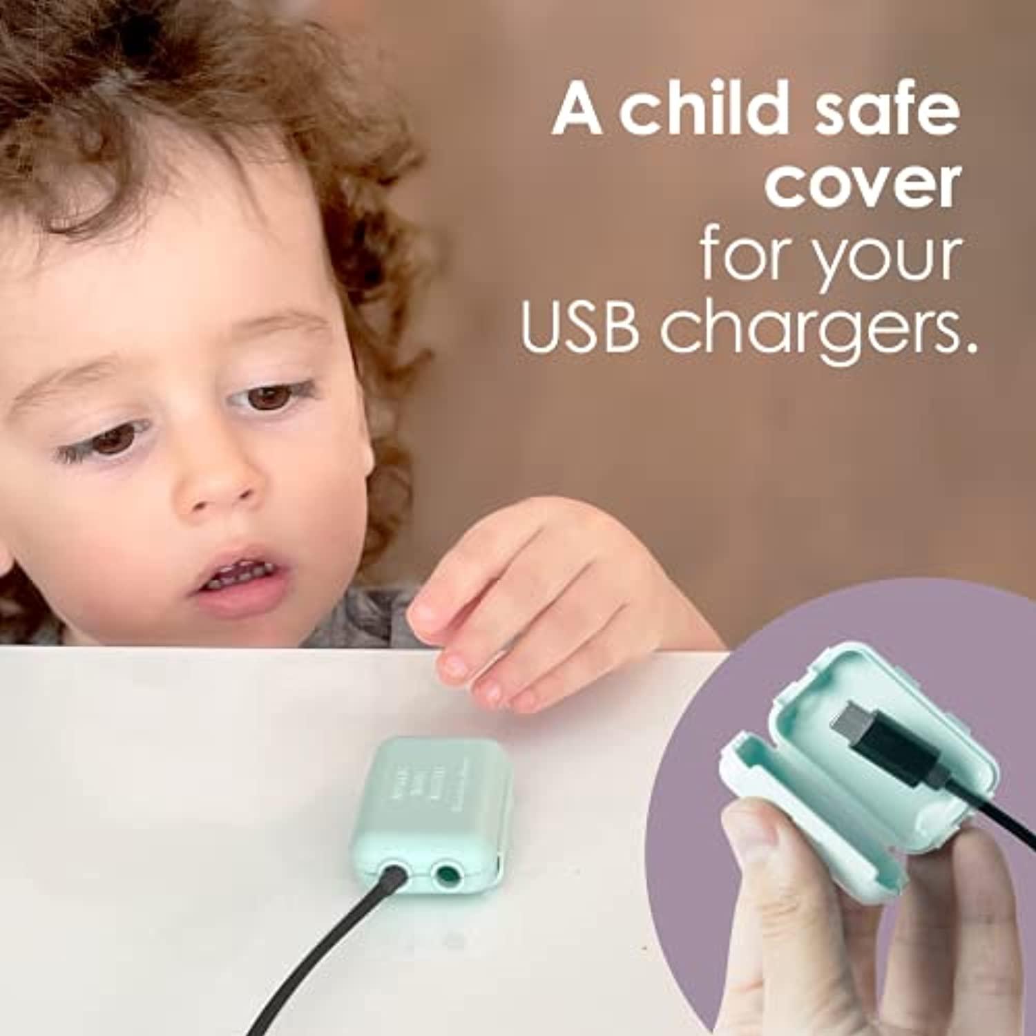 Geddy's Mom Watch Your Mouth, Baby Proofing USB Charger Safety Cover, Award Winning, White 3 Pack