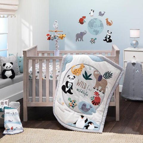 Wild Life 5-Piece Baby Crib Bedding Set - Protect the Animals